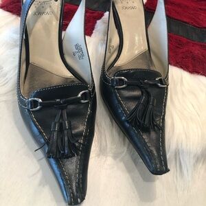 Joan & David Black Tassel Heels